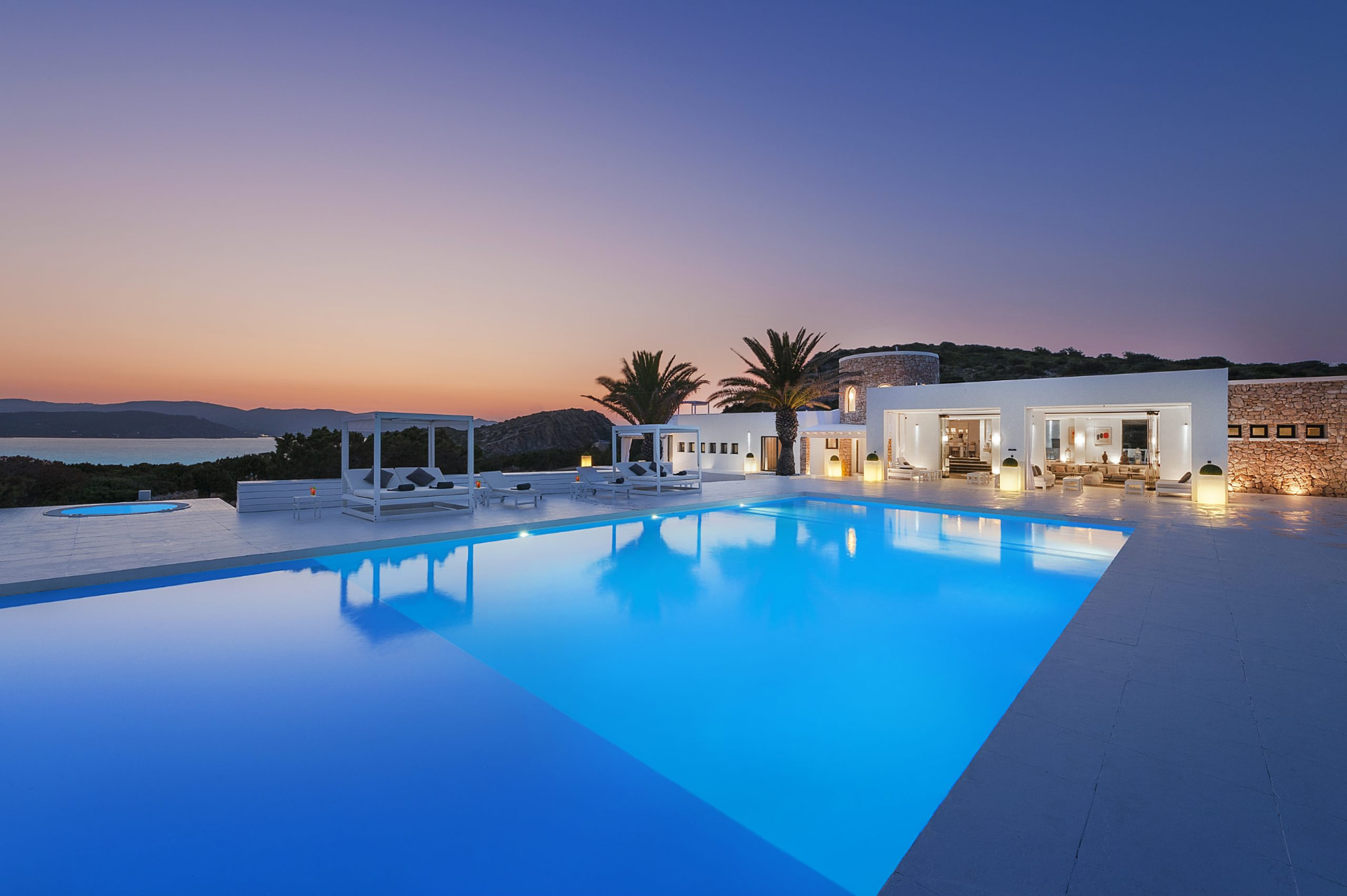 Elegant lounge in the evening